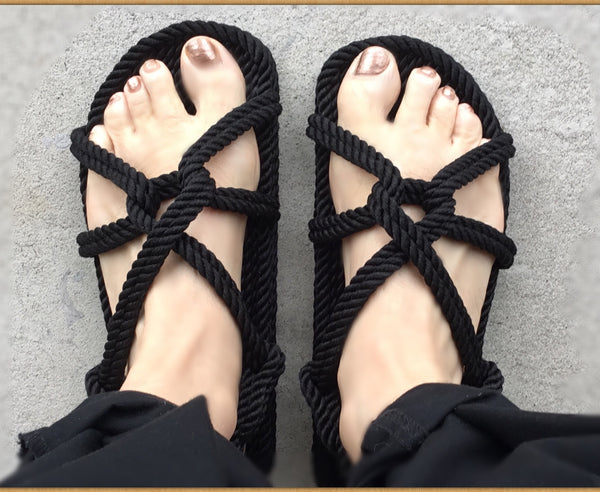 Women's Black “Twist” Sandals