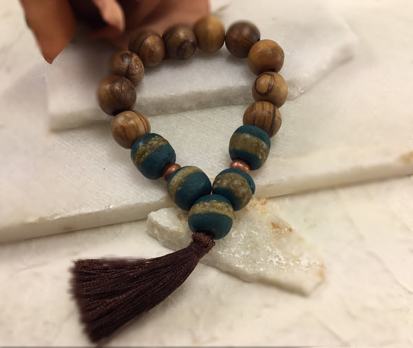 African Clay Stone Mala