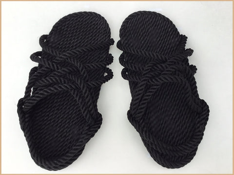 Women's Black Rope Sandals