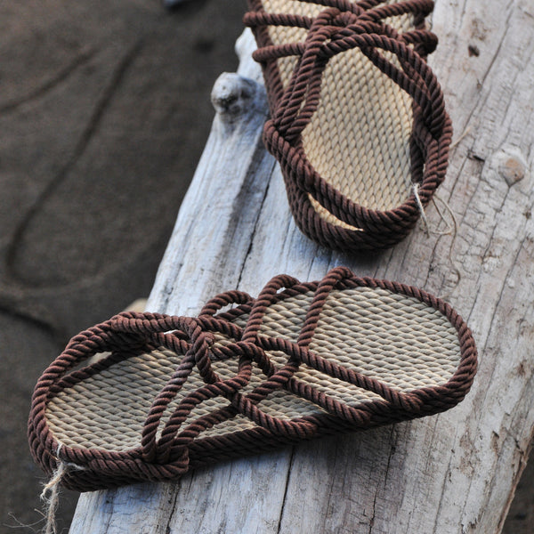 Women's Brown Two-Tone Sandals