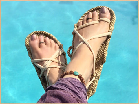 Natural Rope Sandals   ** Laces Sold Separately