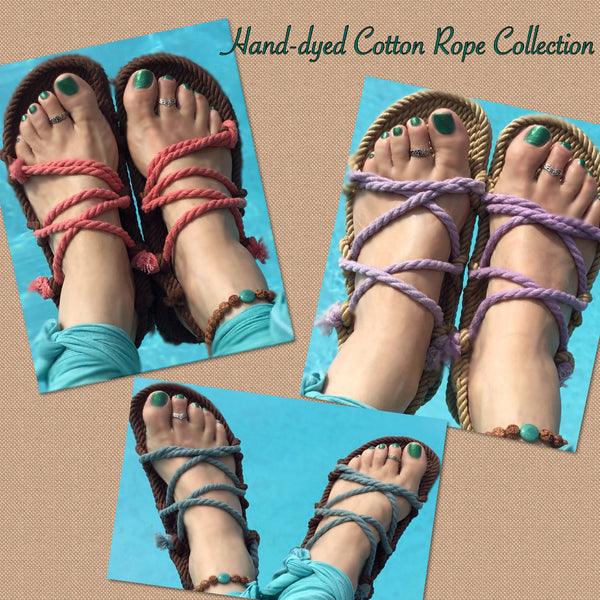 Natural-Turquoise Rope Sandals