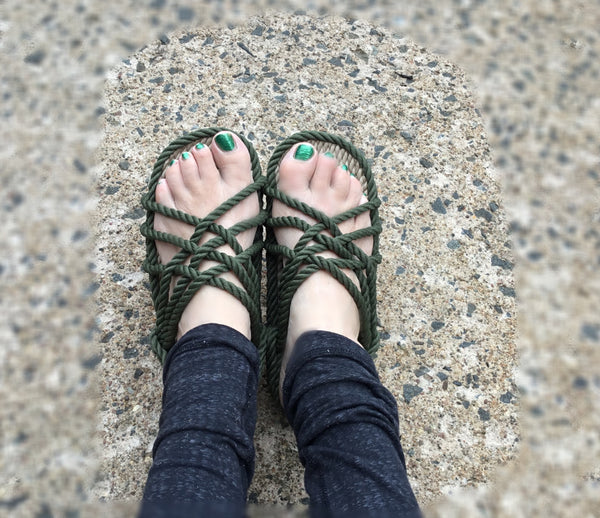 Women's Olive/Natural Sandals