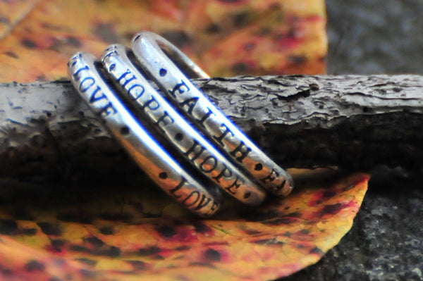 Sterling silver stack rings